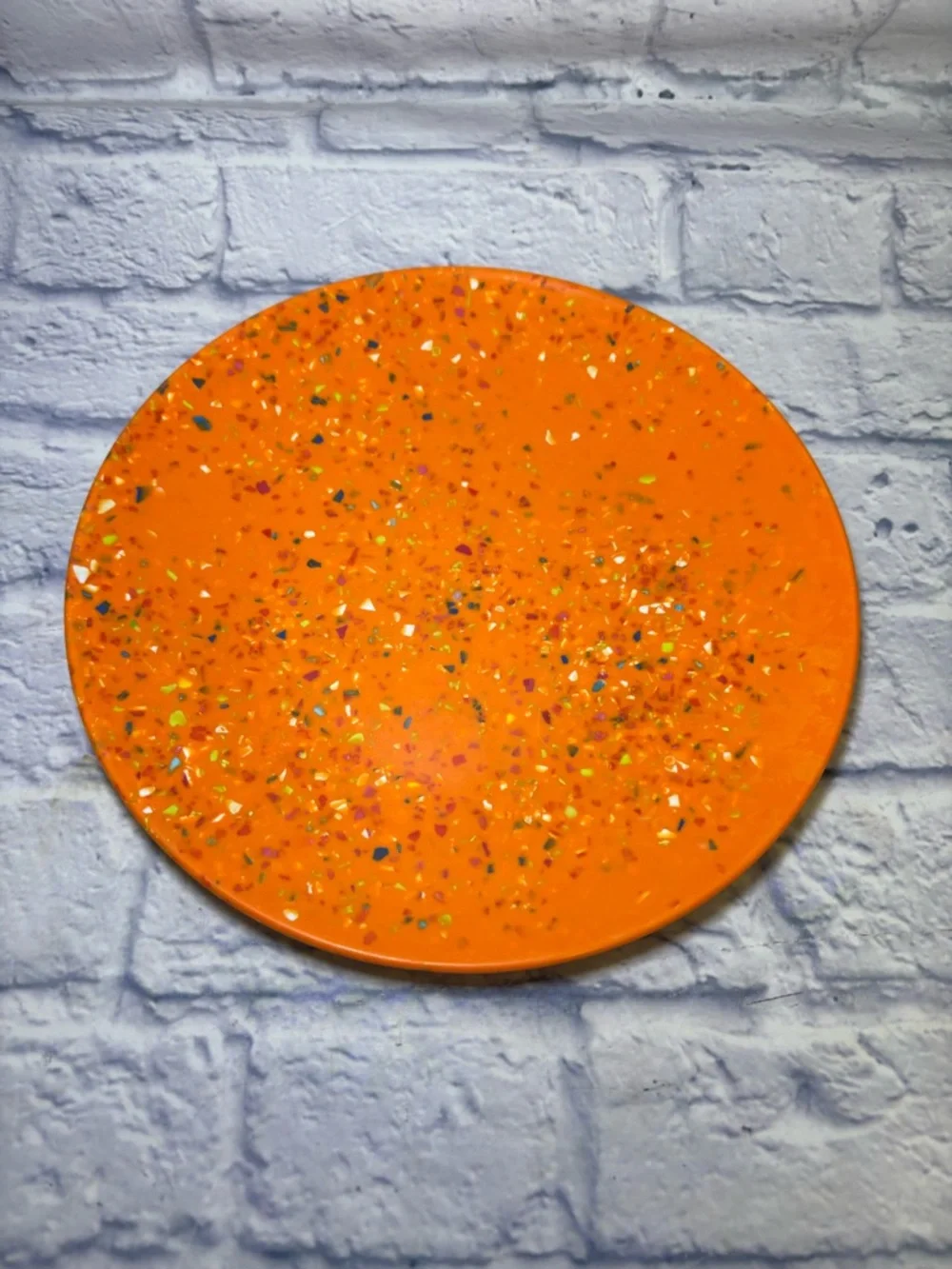 Plate ZAK! Designs Melamine Orange Confetti Melamine 10.5 Inch Replacement